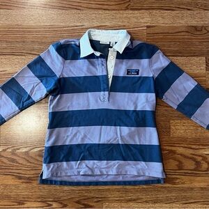 L.L. Bean Polo with Lavender and Navy Stripes